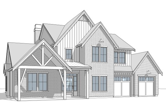 Exterior - Front Elevation 5 for Farmhouse House Plan #1114-11 - 4 bed, 3.5 bath
