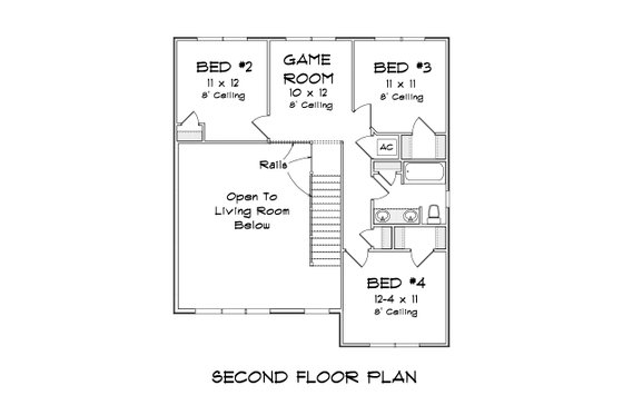 Floor Plan - Upper Floor for Farmhouse House Plan #513-2227 - 4 bed, 2.5 bath