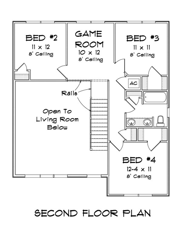 House Blueprint - Farmhouse Floor Plan - Upper Floor Plan #513-2227