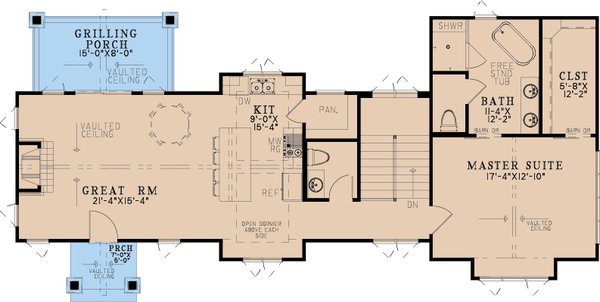 House Blueprint - Cottage Floor Plan - Main Floor Plan #923-345
