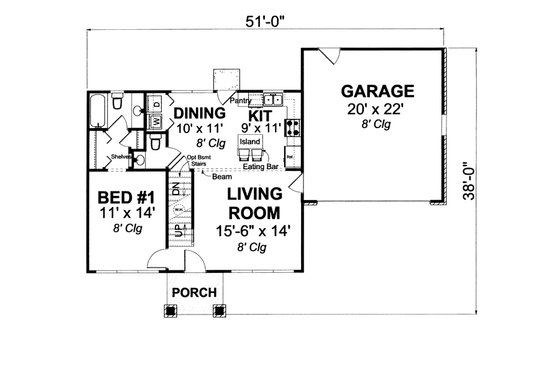 Floor Plan - Main Floor for Country House Plan #513-2058 - 3 bed, 2.5 bath
