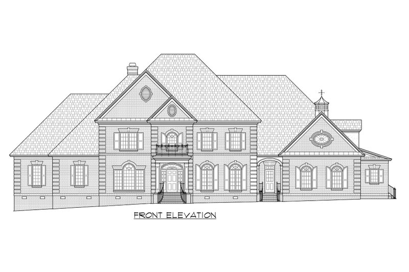 Home Plan - Exterior - Front Elevation 3 for Classical House Plan #1054-90 - 4 bed, 6.5 bath