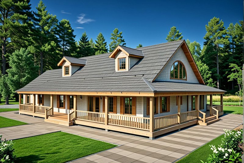 Exterior - Front Elevation 2 for Traditional House Plan #117-421 - 3 bed, 2 bath