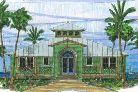 Exterior - Front Elevation for Beach House Plan #426-6 - 3 bed, 2 bath