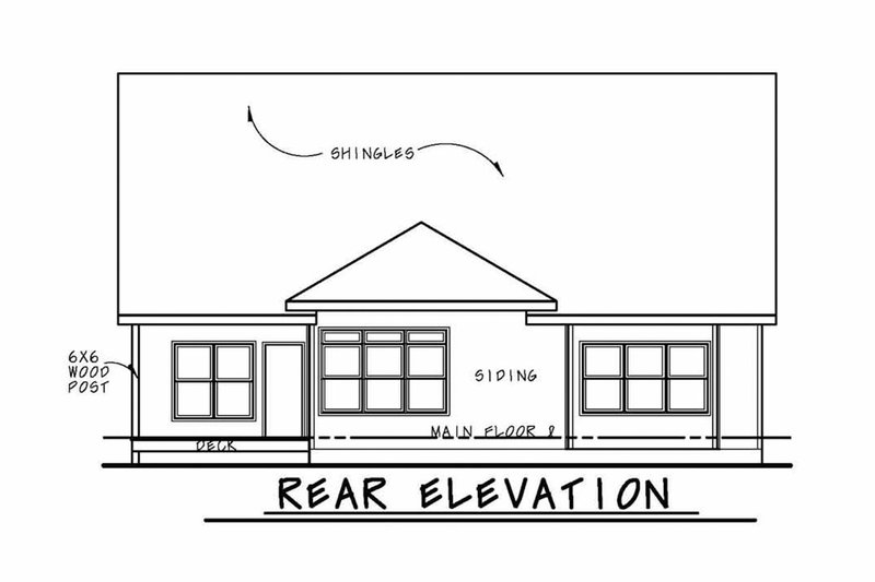 Architectural House Design - Exterior - Rear Elevation for Craftsman House Plan #20-2316 - 3 bed, 3 bath