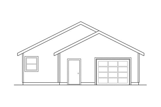 Exterior - Rear Elevation for Cottage House Plan #124-309 - 3 bed, 2 bath