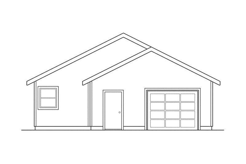 Home Plan - Exterior - Rear Elevation for Cottage House Plan #124-309 - 3 bed, 2 bath