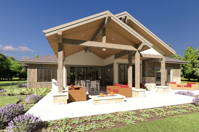 House Blueprint - Exterior - Rear Elevation 1 for Farmhouse House Plan #1069-40 - 3 bed, 2.5 bath
