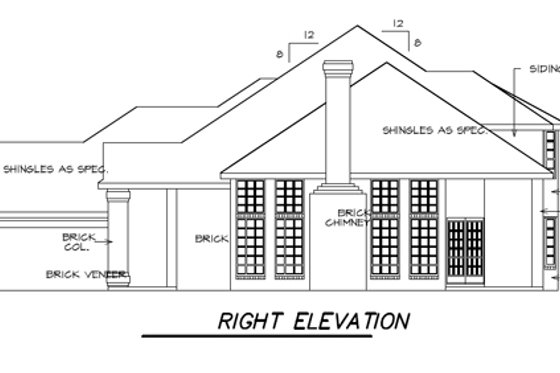 Exterior - Other Elevation 3 for Traditional House Plan #65-318 - 4 bed, 2.5 bath