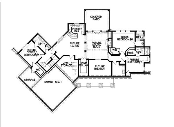 Dream House Plan - Farmhouse Floor Plan - Lower Floor Plan #54-384