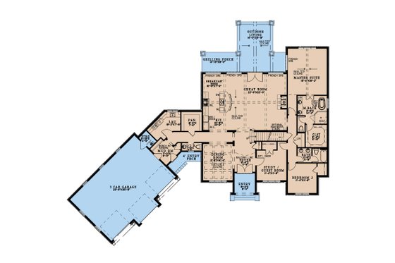Floor Plan - Main Floor for European House Plan #17-3447 - 5 bed, 3.5 bath