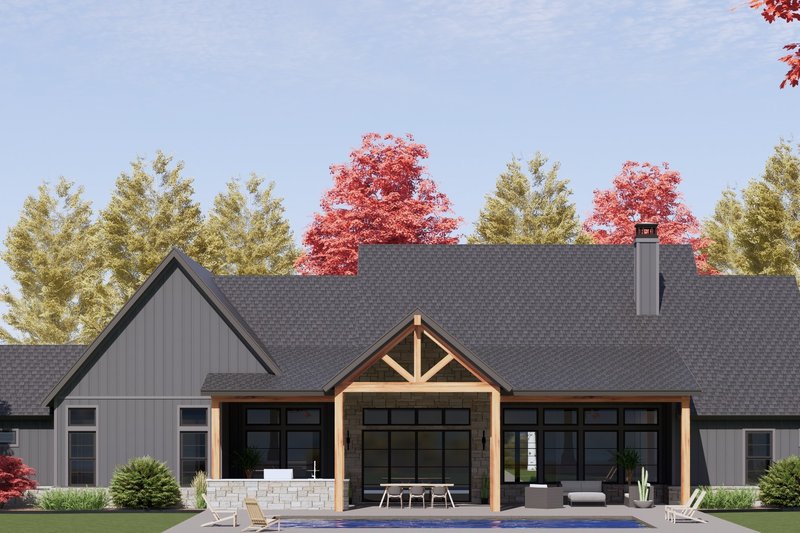 Home Plan - Exterior - Rear Elevation for Farmhouse House Plan #1096-27 - 4 bed, 4.5 bath