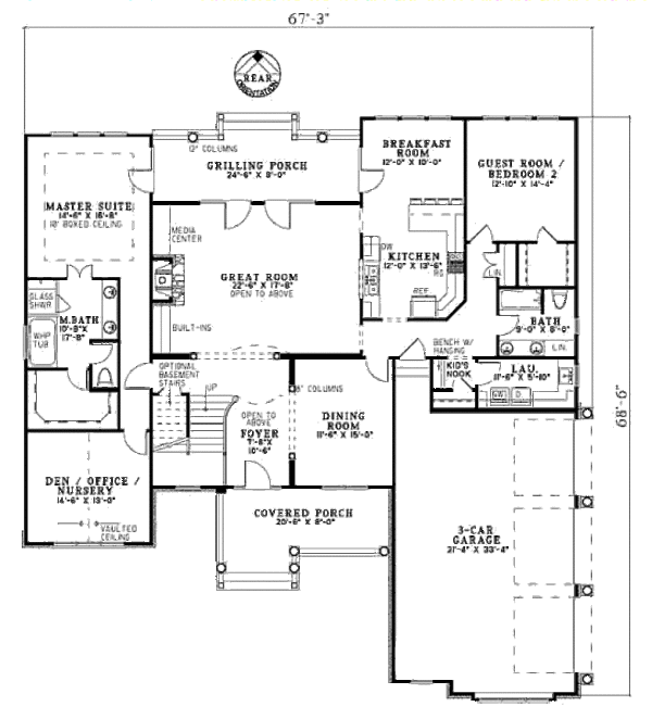 Traditional Floor Plan - Main Floor Plan #17-2147