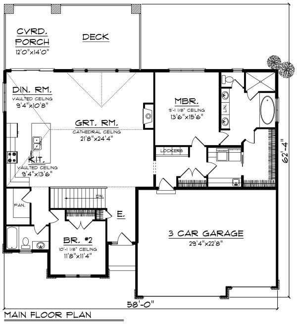 House Design - Ranch Floor Plan - Main Floor Plan #70-1270