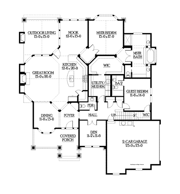 Home Plan - Country Floor Plan - Main Floor Plan #132-204