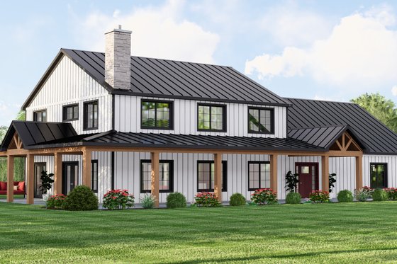 Exterior - Front Elevation for Barndominium House Plan #1064-313 - 5 bed, 3 bath