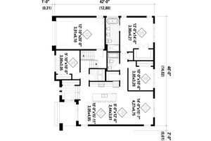 Floor Plan - Main Floor for Modern House Plan #25-5044 - 3 bed, 2 bath