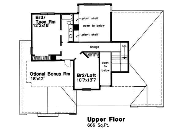 European Floor Plan - Upper Floor Plan #50-188