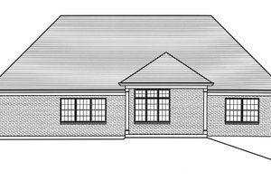 Exterior - Rear Elevation for Ranch House Plan #46-902 - 3 bed, 2.5 bath