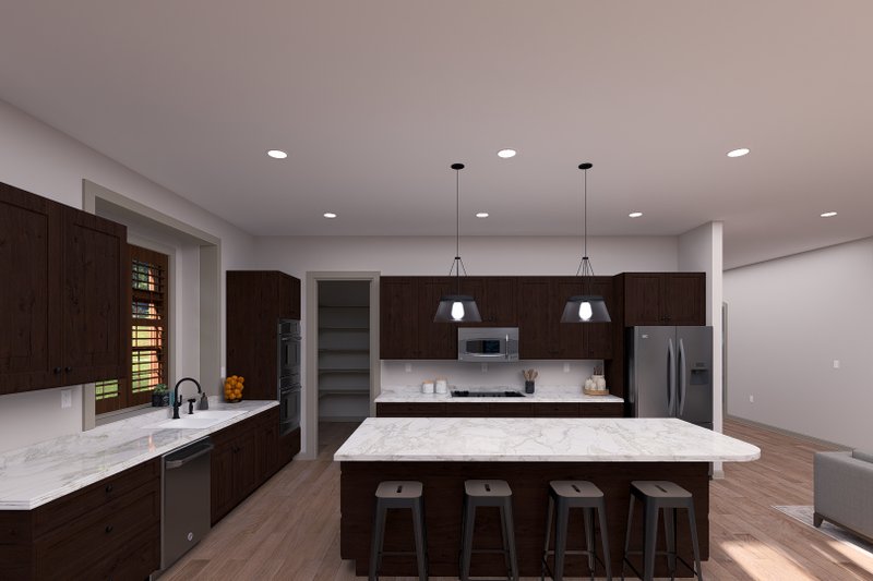 House Blueprint - Interior - Kitchen 1 for Traditional House Plan #1060-474 - 2 bed, 2 bath