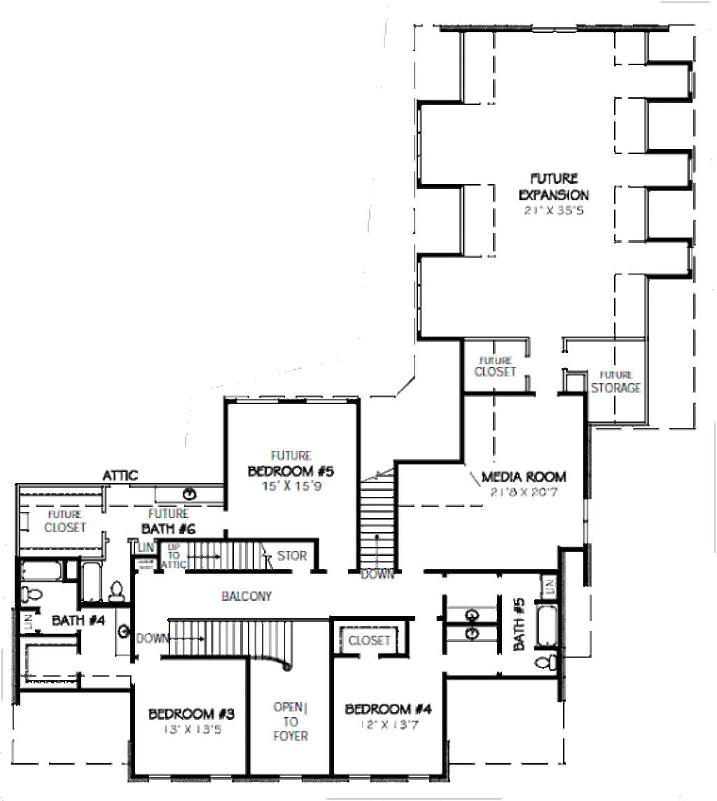 Colonial Style House Plan - 4 Beds 5 Baths 5346 Sq/Ft Plan #424-220 ...