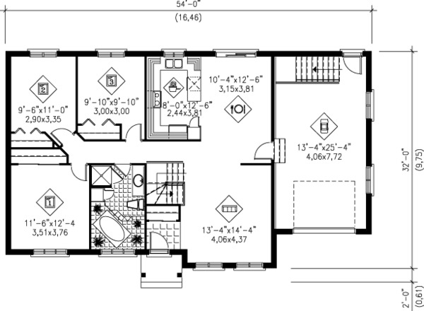 Home Plan - Country Floor Plan - Main Floor Plan #25-4227