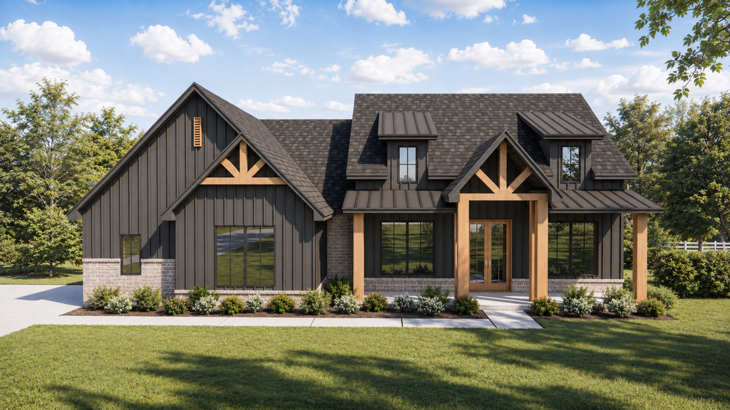 Exterior - Front Elevation 2 for Farmhouse House Plan #1119-23 - 4 bed, 2 bath