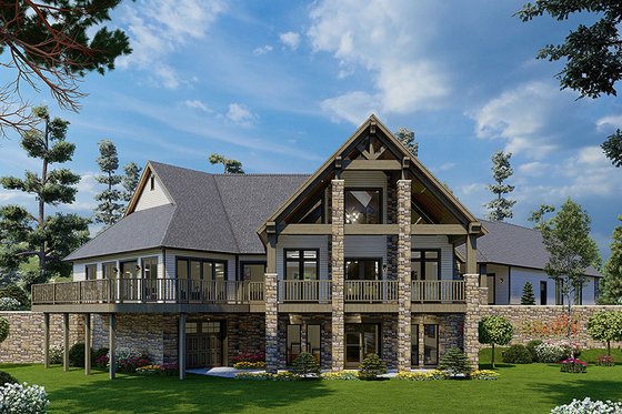 Exterior - Rear Elevation for Craftsman House Plan #17-2500 - 3 bed, 4 bath