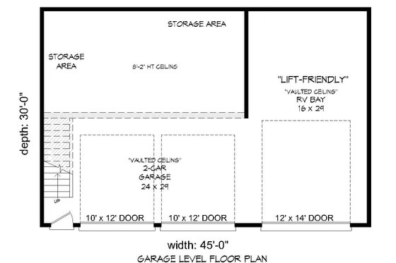 Floor Plan - Main Floor for Contemporary House Plan #932-229, 1 bath