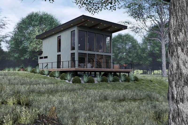 Architectural House Design - Exterior - Front Elevation 4 for Modern House Plan #923-398 - 1 bed, 1 bath