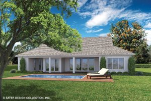 Exterior - Rear Elevation for Ranch House Plan #930-468 - 3 bed, 3.5 bath