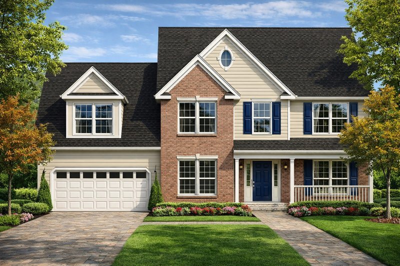 Architectural House Design - Exterior - Front Elevation 2 for Country House Plan #1053-31 - 4 bed, 2.5 bath