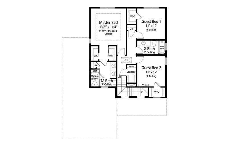 Home Plan - Floor Plan - Upper Floor for Beach House Plan #938-108 - 3 bed, 2.5 bath
