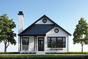 Exterior - Front Elevation 3 for Cottage House Plan #515-18 - 2 bed, 2 bath