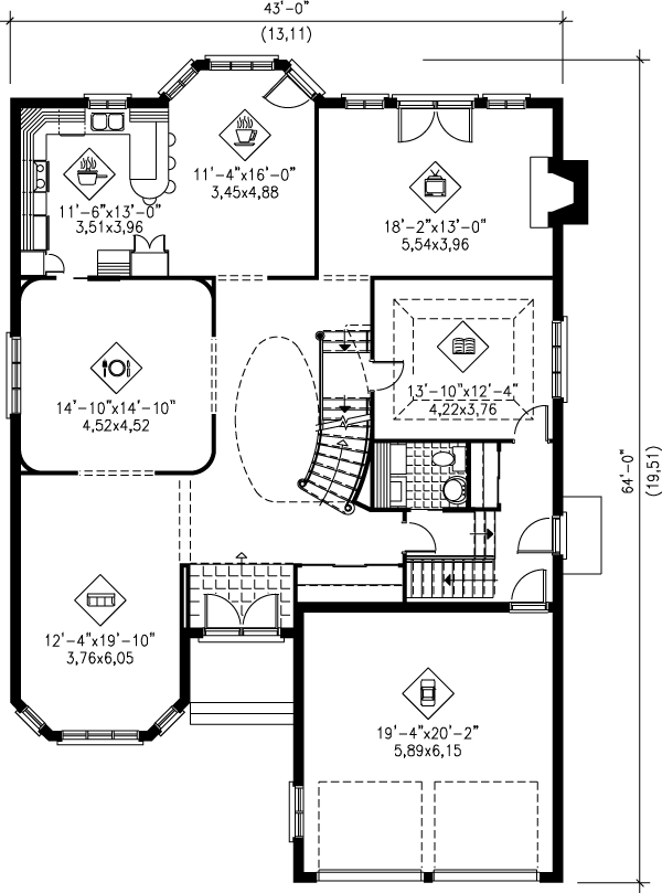 Traditional Floor Plan - Main Floor Plan #25-2079