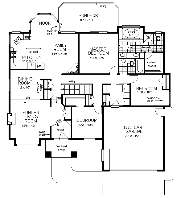 House Plan Design - European Floor Plan - Main Floor Plan #18-174