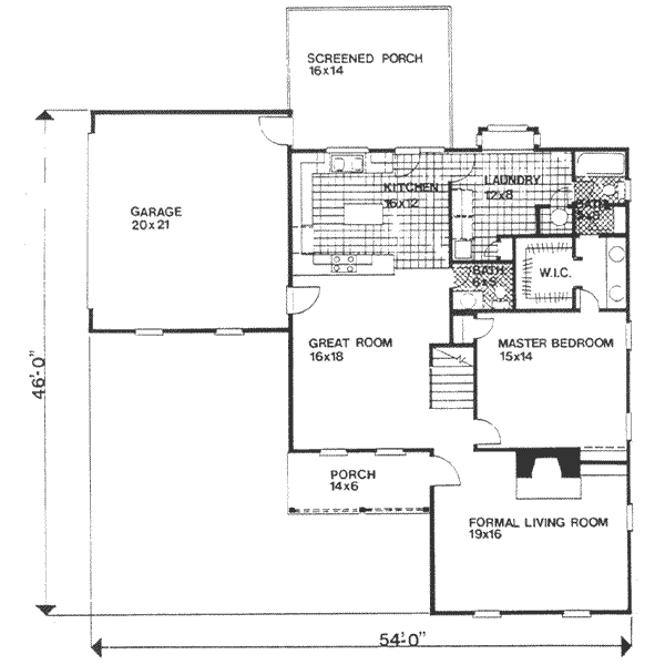Farmhouse Floor Plan - Main Floor Plan #30-186