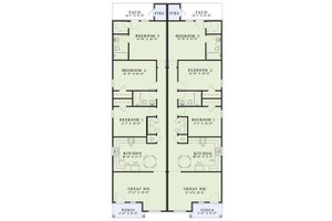 Floor Plan - Main Floor for Southern House Plan #17-1096 - 3 bed, 2 bath