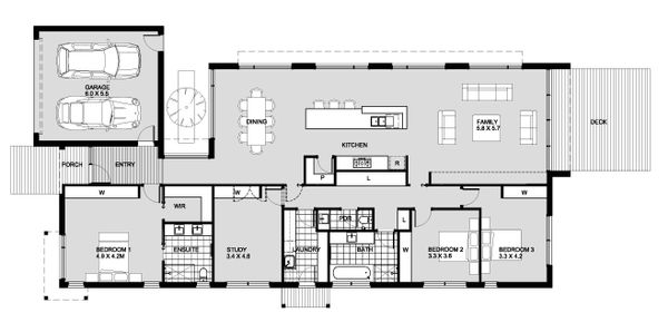 Modern Floor Plan - Main Floor Plan #496-24