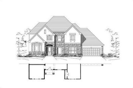 Exterior - Front Elevation for Traditional House Plan #411-446 - 5 bed, 4 bath