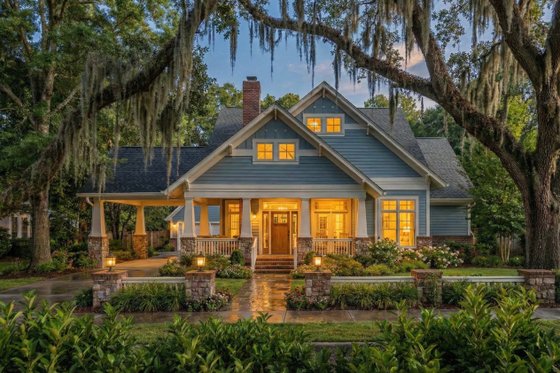 Exterior - Front Elevation 3 for Craftsman House Plan #120-160 - 3 bed, 2 bath