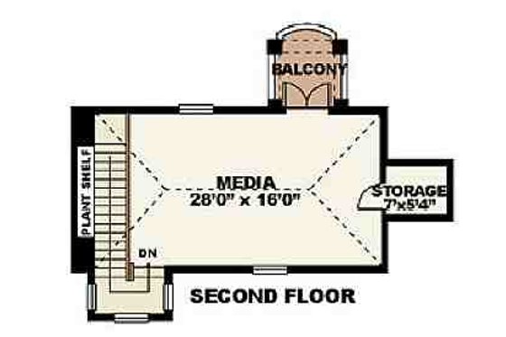 Floor Plan - Upper Floor for Mediterranean House Plan #27-273 - 4 bed, 4.5 bath