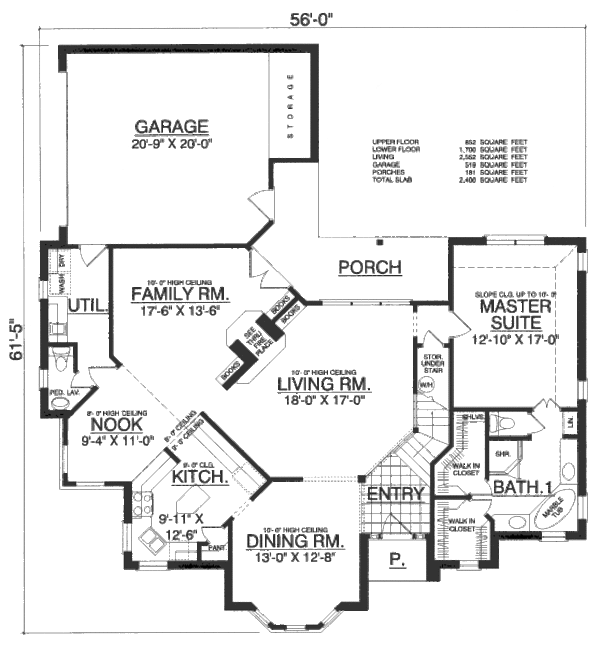 European Floor Plan - Main Floor Plan #40-432
