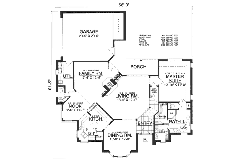 Architectural House Design - Floor Plan - Main Floor for European House Plan #40-432 - 4 bed, 3.5 bath