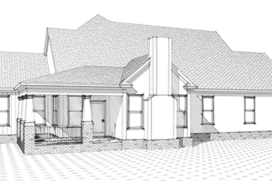 Exterior - Rear Elevation for European House Plan #63-269 - 4 bed, 3 bath