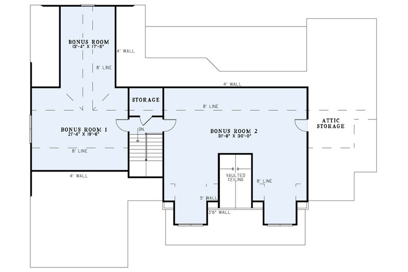 Architectural House Design - Floor Plan - Upper Floor for Craftsman House Plan #17-2373 - 4 bed, 3 bath
