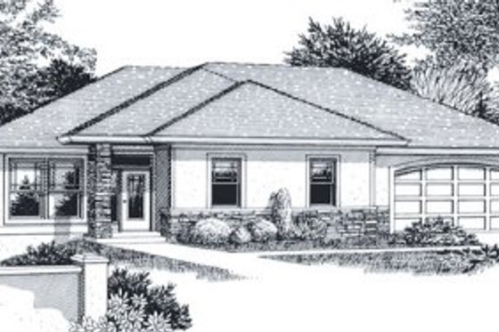 Exterior - Front Elevation for European House Plan #53-272 - 4 bed, 3 bath