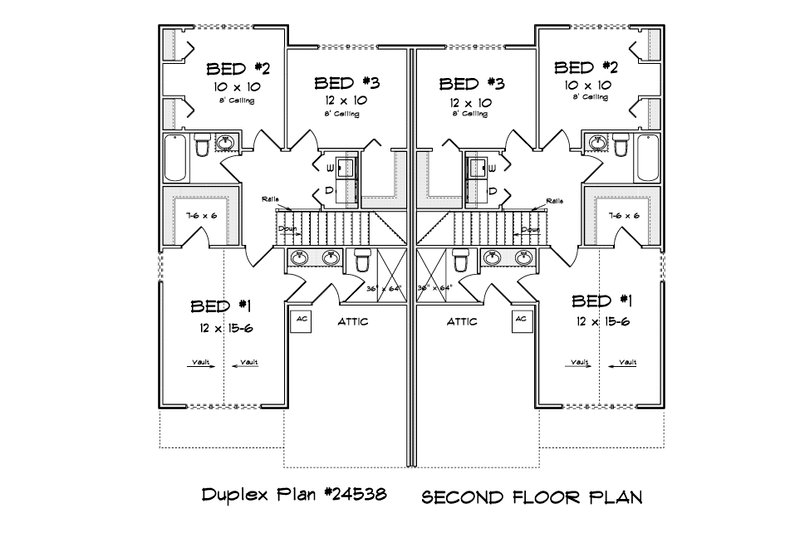 Home Plan - Floor Plan - Upper Floor for Cottage House Plan #513-2331 - 3 bed, 2.5 bath