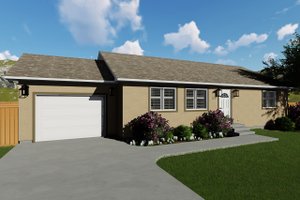 Ranch Exterior - Front Elevation Plan #1060-3