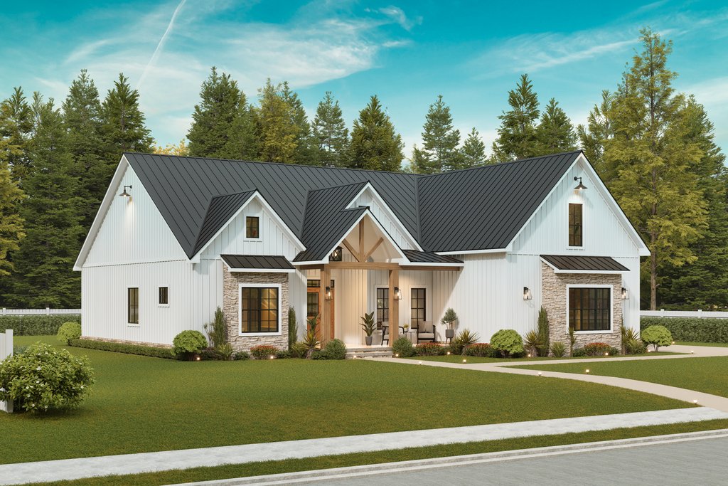 Exterior - Front Elevation 5 for Farmhouse House Plan #54-681 - 3 bed, 3 bath